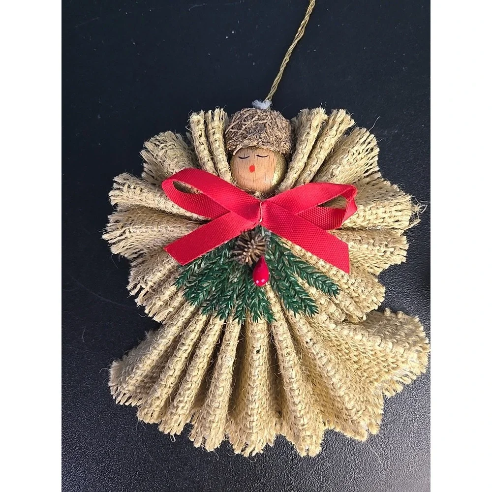 Lot‎ of 3 Vintage Christmas Angel Ornaments Accordion Handmade
